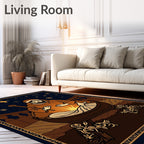 Midnight Nativity Scene with Starburst Rug