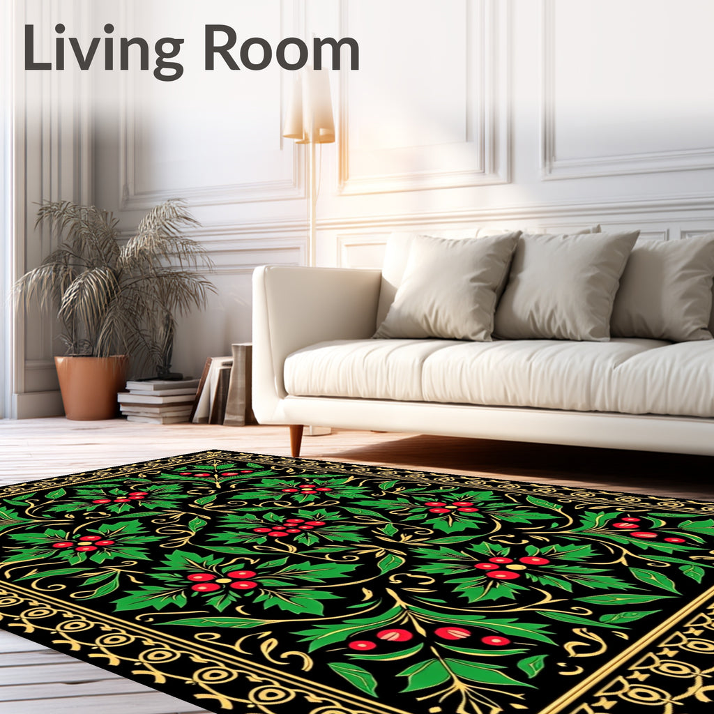 Emerald Berry Holly Garland Rug