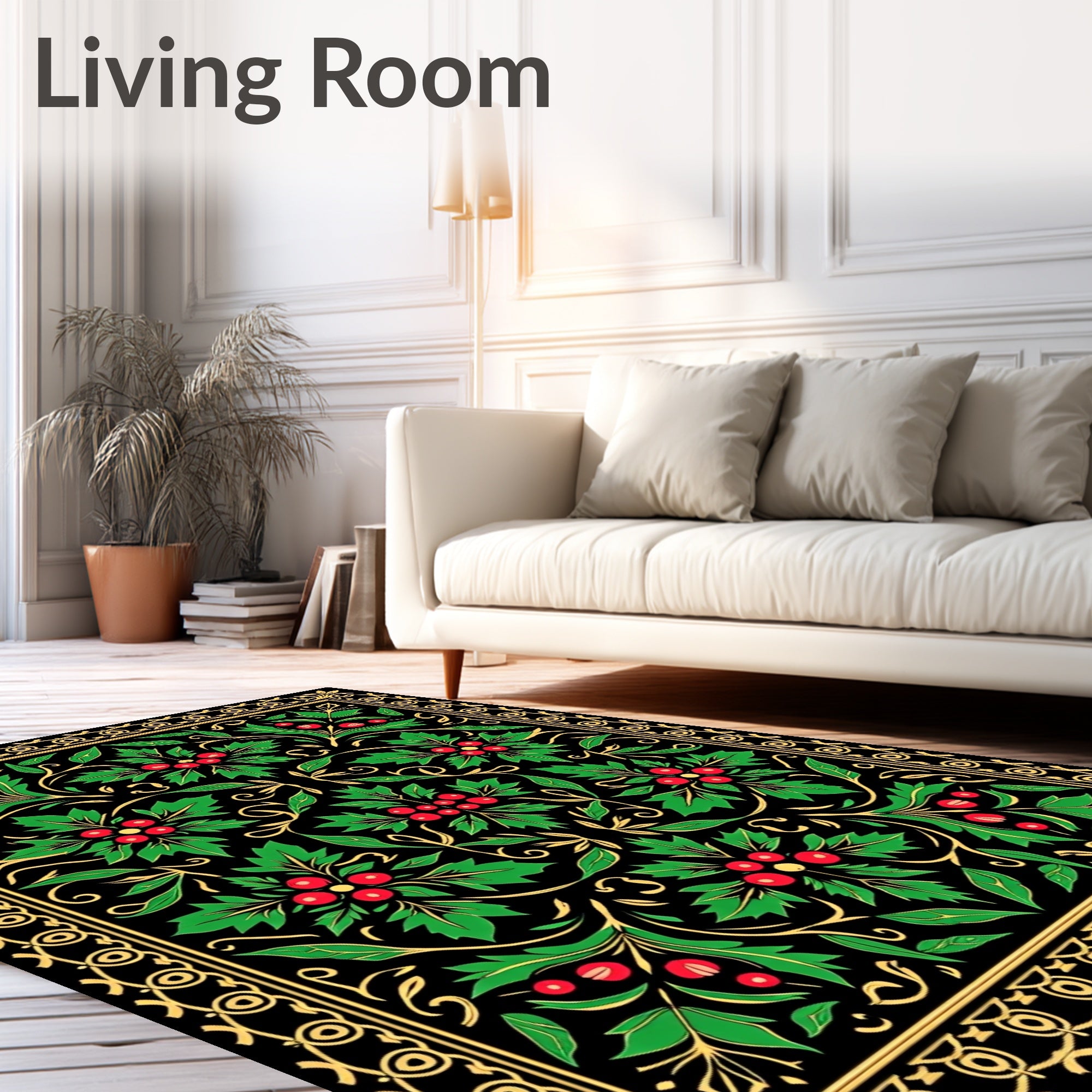 Emerald Berry Holly Garland Rug
