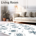 Winter Snowflakes Geometric Medallion Rug