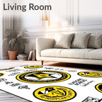 Gold Yellow Emblem Collage Rug