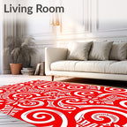 Bold Red Swirl Floral Rapport Rug
