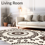 Brown Floral Sunburst Mandala Rug