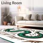 Emerald Dragon with Copper Accents Rug