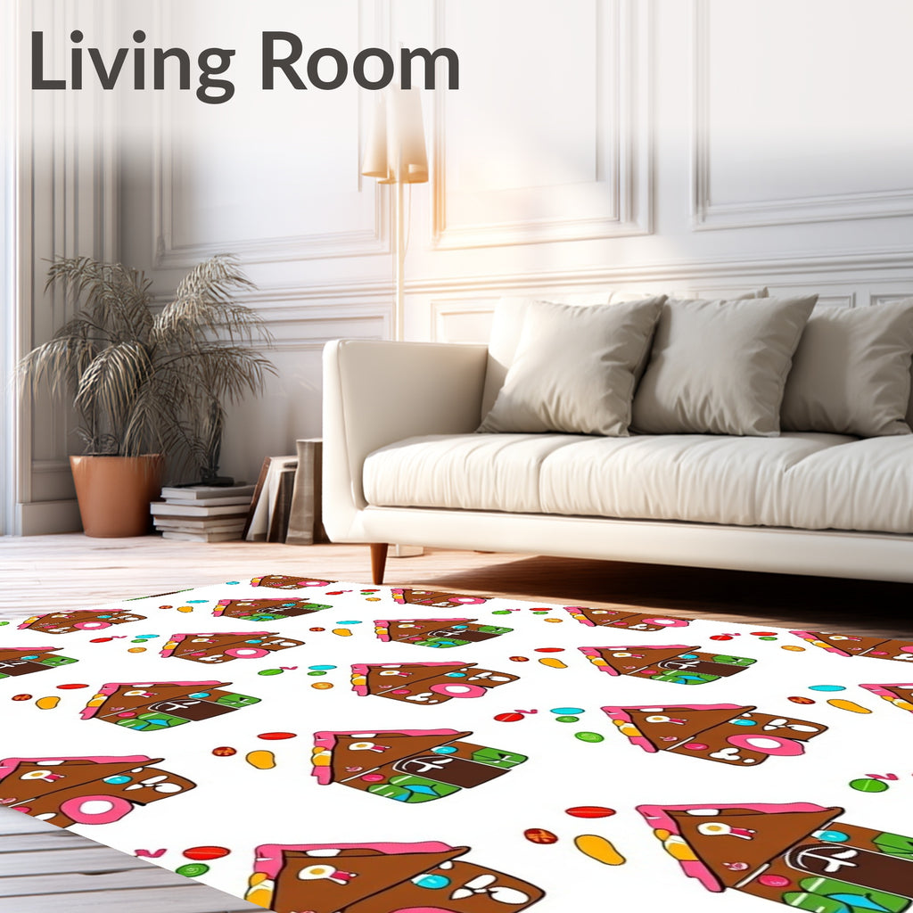 Whimsical Gingerbread House Candy Collection Rug