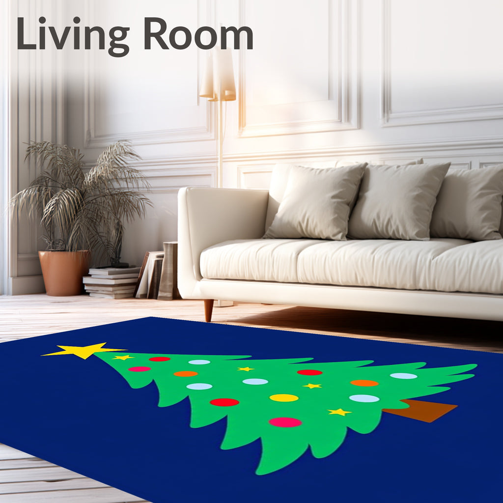Bright Star Tree Festive Ornaments Home Rug