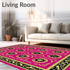 Vibrant Pink Laurel Medallion Rug