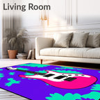 Electric Pink Guitar Psychedelic Bloom Rug