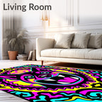 Psychedelic Fierce Dog Portrait Rug