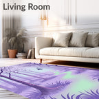 Whimsical Purple Forest Mythical Creature Rug
