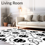 Monochromatic Skull Vine Repeat Rug