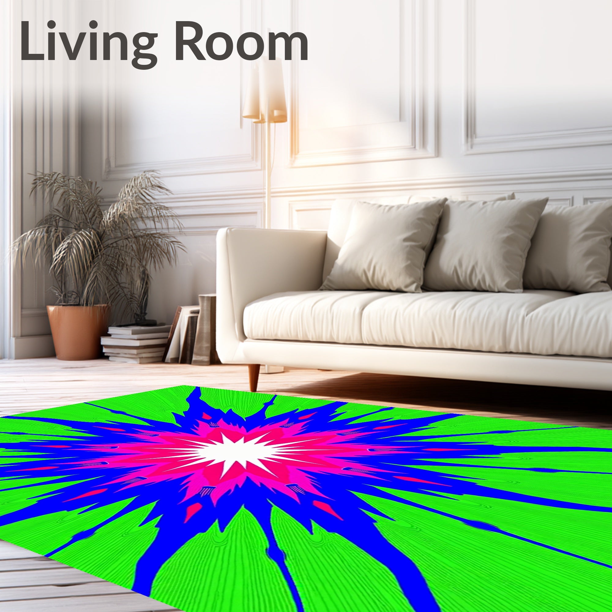 Vibrant Starburst Radiant Abstract Rug