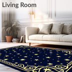 Cosmic Starry Night Celestial Border Rug