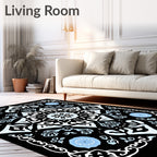 Frosted Ice Snowflake Mandala Rug