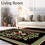 Whimsical Duck Floral Laurel Frame Rug