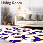 Deep Purple Bird Flock Repeating Rug