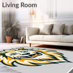 Bold Yellow Lion Roaring Graphic Rug