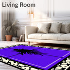 Bold Black Tribal Orchid Purple Rug