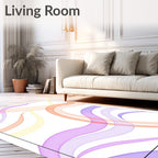 Pastel Swirl Ribbon Abstract Rug