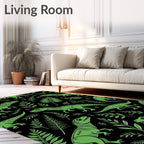 Green Dinosaur Foliage All-Over Rug