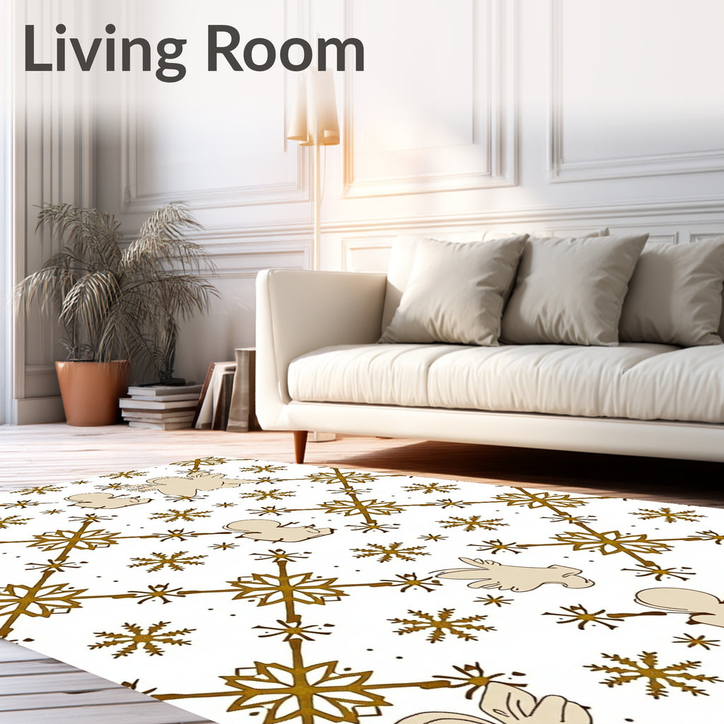 Golden Snowflake Angel Lattice Rug