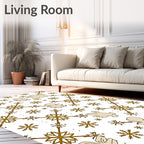 Golden Snowflake Angel Lattice Rug
