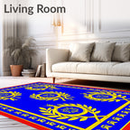 Regal Blue Golden Laurel Wreath Rug