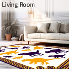 Purple Gold Dinosaur Scatter Rug