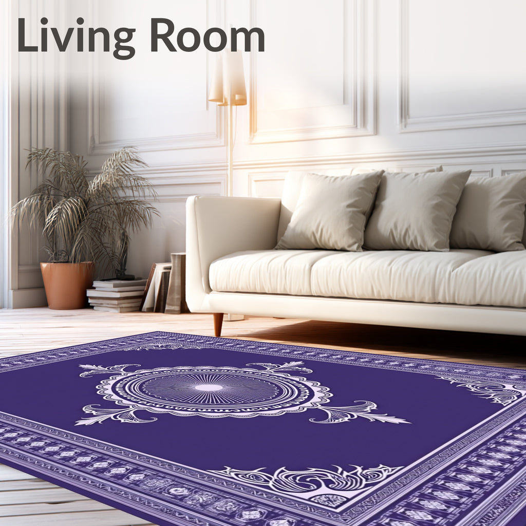 Rich Purple Intricate Floral Medallion Rug