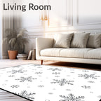 Silver Snowflake Winter Wonderland Rug