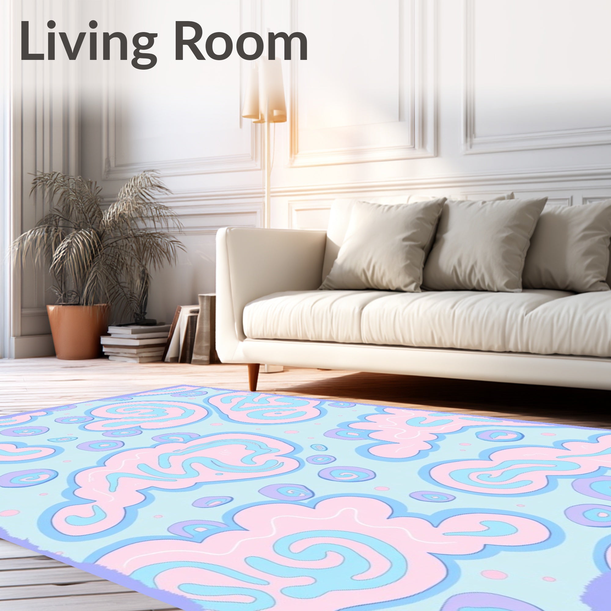 Pastel Swirls and Clouds Rug