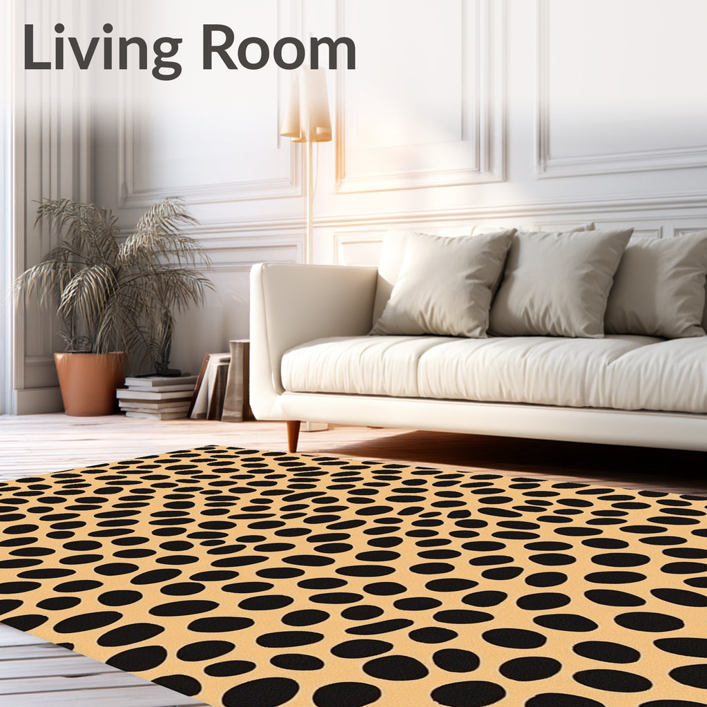 Neutral Tan Spotted Animal Print Rug