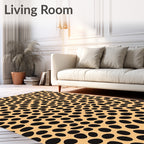 Neutral Tan Spotted Animal Print Rug