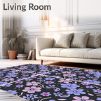 Dark Floral Meadow Bloom Rug