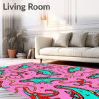 Whimsical Dragon Rodeo Pink Rug
