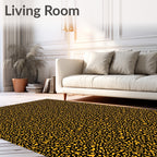 Abstract Organic Gold Black Rug
