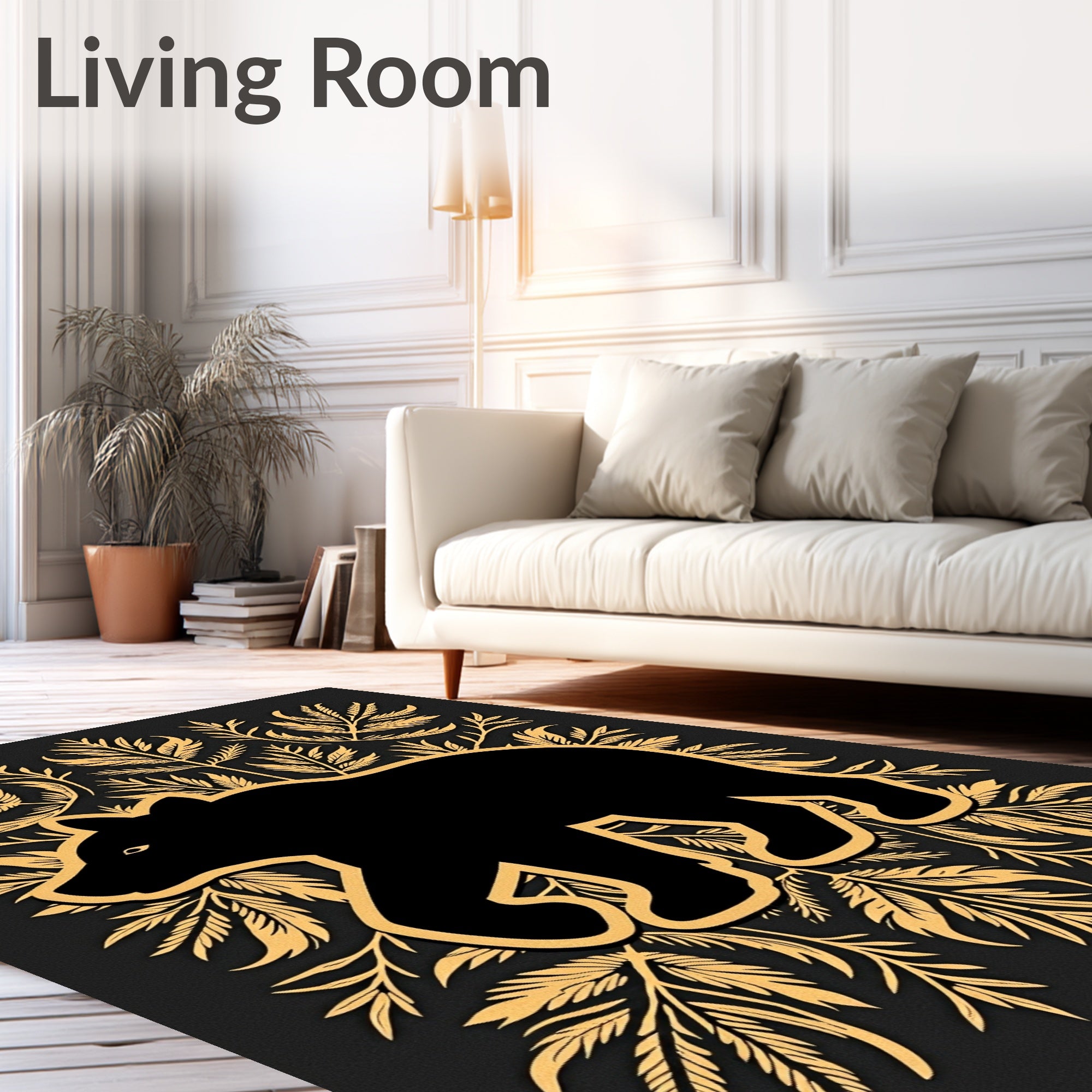 Black Bear Golden Foliage Harmony Rug