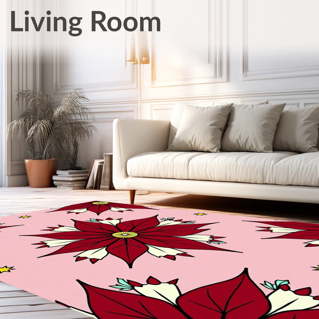 Crimson Floral Blossom Starlet Rug