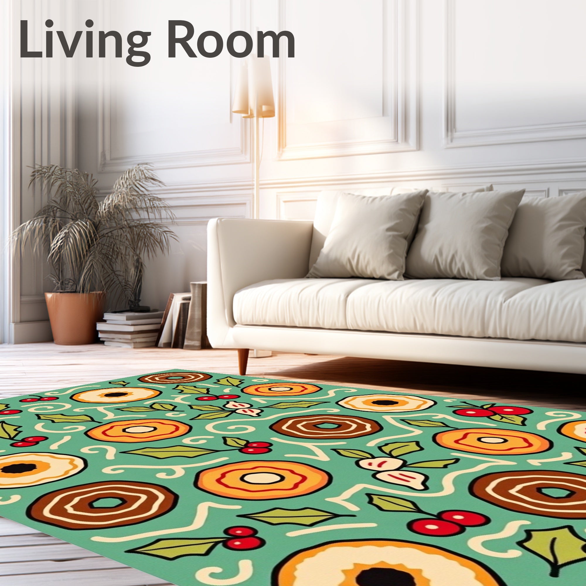 Sweet Doughnut Holly Berry Medley Rug