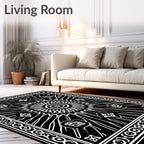 Monochromatic Radial Sunburst Floral Rug