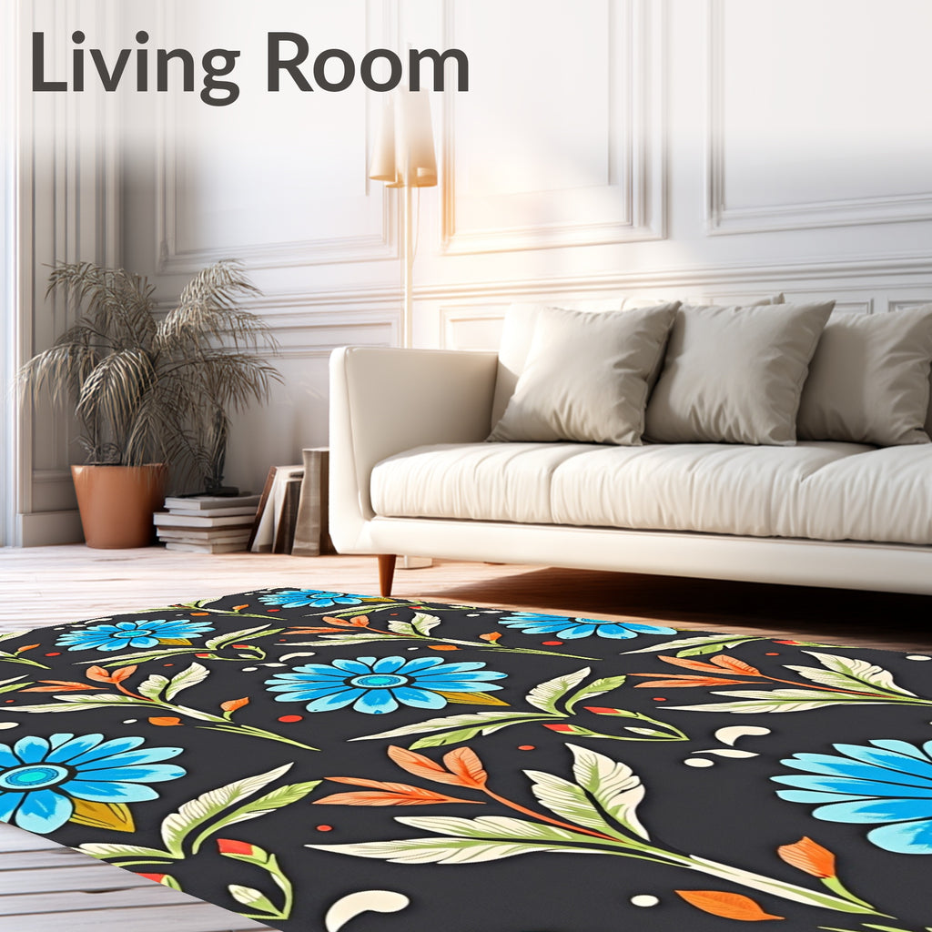 Blue Daisy Botanical Garden Rug
