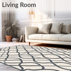 Dark Gray Intertwined Scroll Arabesque Rug