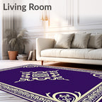 Regal Purple Cream Arabesque Medallion Rug
