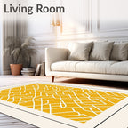 Citrus Yellow Geometric Lattice Rug