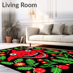 Red Shark Christmas Ornaments Garland Rug
