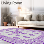 Ornate Purple Blossom Medallion Rug