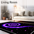 Vivid Neon Cosmic Spiral Nebula Rug