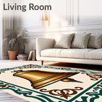 Golden Bell Bordered Ornate Rug