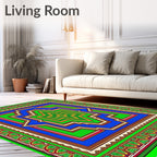 Vibrant Geometric Starburst Mandalas Rug