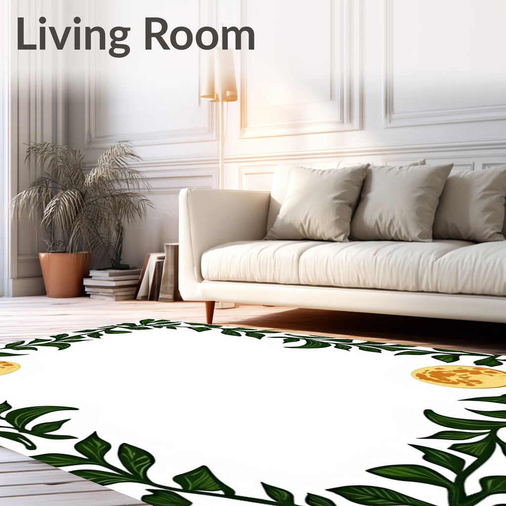 Golden Moon Vine Border Rug